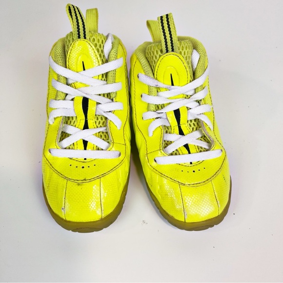 Nike Little Posite Pro Volt Lime Green/Yellow Neon Foamposite Size 9C - Picture 3 of 10